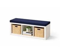 Bench Cushion for IKEA KALLAX 3-Cube Shelf - Water Resistant Zipped Polyester Cover Seat Pad - 111 × 39 × 5 cm - Fits 3-Cube Wide KALLAX Units (Navy Blue)