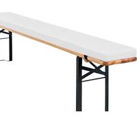 Bench Cushion Indoor/Outdoor 48x16 48x18 - Waterproof Fade-Resistant 2" Foam Pad Non-Slip Removable Linen Cover Zipper & Ties, for Patio Porch Swing Dining Window(White,47.3x11.8x1.2n)