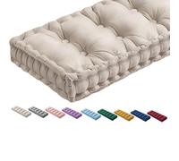 Bench Cushion Indoor Velvet 120cm 150cm 80cm 100cm 90x30 10cm Thick Bay Window Seat Cushiontufted Swing/Piano Bench Pad Cushion for Kitchen Chairs Dining Sofa Benches,Beige,110x35x10cm