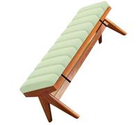 Bench Cushion Outdoor 2/3 Seater 130 x 50 120cm x 35cm 150x40 Seat Cushions Indoor, Velvet Bay Window Cushion, Anti-cat Scratch with Zipper and Non Slip Bottom(Light Green,160x35cm x6cm Thick)