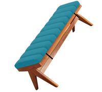 Bench Cushion Outdoor 2/3 Seater 130 x 50 120cm x 35cm 150x40 Seat Cushions Indoor, Velvet Bay Window Cushion, Anti-cat Scratch with Zipper and Non Slip Bottom(Peacock Blue,160x50cm x6cm Thick)