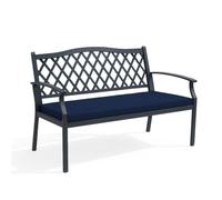 Bench Cushion Pad Outdoor Garden Furniture 2 Seater 120x33x5cm High Density Thick Seat Foam - Water-Resistant for Window Patio Kitchen Rattan Sofa Swing Dining Room (Navy, 120x33x5 cm)