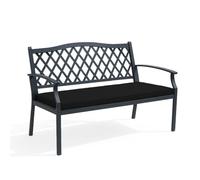 Bench Cushion Pad Outdoor Garden Furniture 2 Seater 120x33x5cm High Density Thick Seat Foam - Water-Resistant for Window Patio Kitchen Rattan Sofa Swing Dining Room (Black, 120x33x5 cm)
