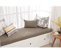 Bench Cushion Personalized Extra Long Swing 2/3/4 Seater Pad Large Sofa Cushion, Memory Foam Luxury Seat Pad for Outdoor Garden Patio Bench Indoor Bay window (Brown, 200x50cm)
