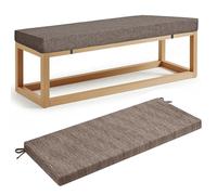 Bench Cushion Seat Pad Replacement Cushion Sponge Outdoor Linen Bench Cushion 5cm Thick with Removable Washable Cover for Swings and Windowsills,dark brown