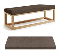 Bench Cushion Seat Pad Replacement Cushion Sponge Outdoor Linen Bench Cushion 5cm Thick with Removable Washable Cover for Swings and Windowsills,dark brown