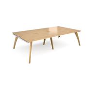 Bench Desk | 4 Person Rectangular Desks 2800mm | Oak Tops With White Frames | 1600mm Depth | Fuze