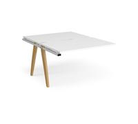 Bench Desk | Add On 2 Person Rectangular Desks 1200mm | White Tops With White Frames | 1600mm Depth | Fuze