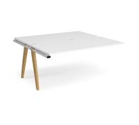 Bench Desk | Add On 2 Person Rectangular Desks 1600mm | White Tops With White Frames | 1600mm Depth | Fuze