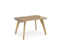 Bench Desk | Single Person Rectangular Desk 1200mm | Oak Tops With White Frames | 800mm Depth | Fuze