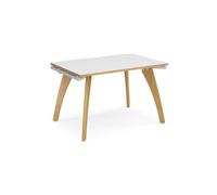 Bench Desk | Single Person Rectangular Desk 1200mm | White/Oak Tops With White Frames | 800mm Depth | Fuze