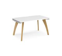 Bench Desk | Single Person Rectangular Desk 1400mm | White Tops With White Frames | 800mm Depth | Fuze