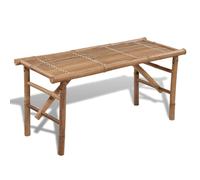 Bench Foldable Natural Bamboo 118x38x45cm Outdoor Garden Weather-Resistant Seat