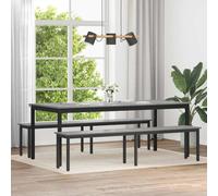 Bench Grey Sonoma 200x35x45cm Engineered Wood Top Metal Legs Modern Dining Seat
