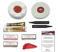 Bench Grinder Add-On Jewellery Gold Silver Platinum Chrome Polishing Buffing Kit With Gold Silver Polish 4” x ½”
