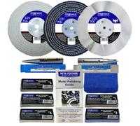 Bench Grinder Aluminium Alloy Brass Steel Metal Polishing Kit 6" x 1/2" 11pc