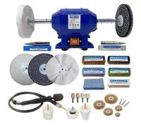 Bench Grinder Metal Polisher 6" 250W with 6" Deluxe Metal Polishing Kit - Pro-Max