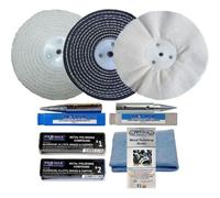 Bench Grinder Metal Polishing Kit Aluminium Alloy Brass 8pc 8" x 1" - Pro-Max