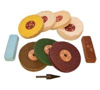 Bench Grinder Metal Preparation and Polishing Kit (8 Pieces with Compounds)