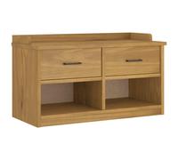 Hallway bench White Solid Pinewood 87x40x50 cm Rustic Storage Seat UV lacquered