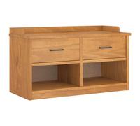 Hallway bench White Solid Pinewood 87x40x50 cm Rustic Storage Seat UV lacquered