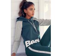 Bench Logo Print Hoodie Dark Green