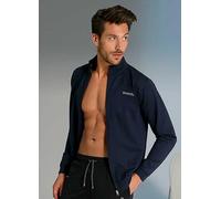 Bench Logo Print Stand-Up Collar Sweat Jacket Navy