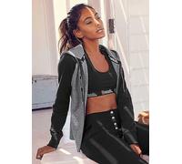 Bench. Loungewear Logo Print Hooded Sweat Jacket Grey
