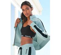 Bench. Loungewear Raglan Sleeve Stripe Sweat Jacket Mint