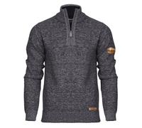 Bench Mens 1/4 Zip Jumper Fleece Lined Warm Winter Pullover Funnel Neck Premium Quarter Zip Sweater Knitwear Blue Marl L