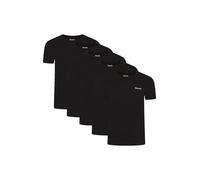 Bench Mens 5 Pack All Black T Shirts, Cotton Crew Neck Multipack Tee Plain Blank Tee with Chest Logo Classic Fit Assorted Everyday t Shirts for Men Black XXL