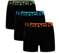 Bench Men's Action Boxer Shorts, Assorted Colours, Elasticated Logo Waistband, 3 Pack, Cotton Blend, Comfortable Men's Underwear, Small