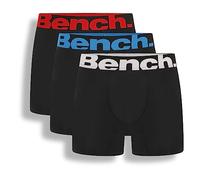 Bench Mens Classic Fit Soft Cotton Boxer Shorts, 3 Pack, XL, Black ('Macron')