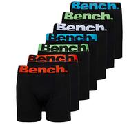 Bench Mens Classic Fit Soft Cotton Boxer Shorts, 7 Pack, L, Black