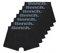 Bench Mens Classic Fit Soft Cotton Boxer Shorts, 7 Pack, M, Black