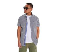 Bench - Mens 'Esher' Everyday Essential Casual Checkered Shirt Cotton - Short Sleeve - Versatile for All Seasons (XXL, Black Check)