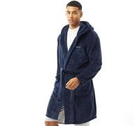 Bench Mens Estrada Hooded Fleece Robe Dressing Gown - Navy - L/XL