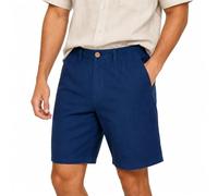 Bench Mens Golf Shorts: Linen Blend, Lightweight, Breathable Short in Navy and Sand (UK, Numeric, 38, 40, Regular, Regular, Navy)