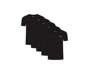 Bench Men's Herman Everyday T-Shirt Multipack, Black, 100% Cotton, 5 Pack, Classic Fit Short Sleeve Tee, Large