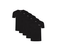 Bench Men's Herman Everyday T-Shirt Multipack, Black, 100% Cotton, 5 Pack, Classic Fit Short Sleeve Tee, X Large
