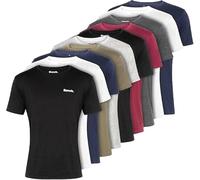 Bench Men's Isaac Everyday T-Shirt Multipack, Assorted, 100% Cotton, 10 Pack, Crew Neck Classic Fit Short Sleeve Tee, Large