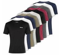 Bench Men's Isaac Everyday T-Shirt Multipack, Assorted, 100% Cotton, 10 Pack, Crew Neck Classic Fit Short Sleeve Tee, Comfortable Loungewear, Small