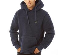 Bench Mens Jerry Borg Pullover Teddy Bear Fleece Hoodie - Navy - XXL