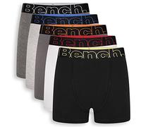 Bench Men's Kahala Boxer Shorts, Assorted Colours, Elasticated Logo Waistband, 5 Pack, Cotton Blend, Comfortable Men's Underwear, X Large