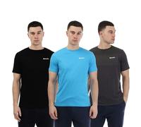 Bench Mens Lirrik Logo T-Shirt (Pack of 3) - Grey/Blue/Black - M - Grey/Blue/Black