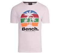 Bench Mens Plain T-Shirt Crew Neck Short Sleeve Regular Fit Tee Basic Designer Sustainable Organic Cotton Top Madera White L