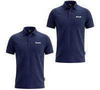 Bench Men's Polo Shirt 2-Pack - Premium Pique Short Sleeve Casual Shirt Bundle - Navy & Navy - Three Button Placket, Embroidered Logo, Smart Regular Fit - 100% Cotton