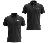 Bench Men's Polo Shirt (Pack of 2) - Premium Pique Regular Fit Black/Black