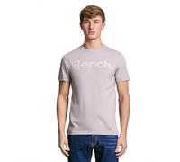 Bench Mens Shorts Sleeve Logo Crew Neck Cotton T Shirt Tee Top Frost Grey L