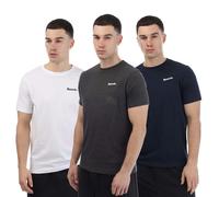 Bench Mens Somerset Logo T-Shirt (Pack of 3) - Navy/White/Grey - M - Navy/White/Grey